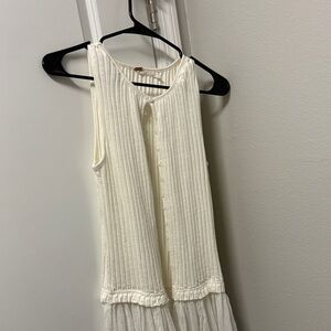 Free People Cream Sleeveless Blouse